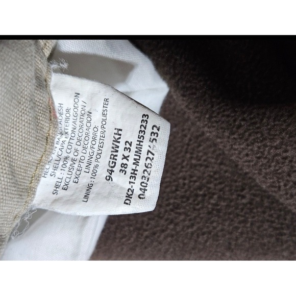 Wrangler Pants Mens 38x32 Brown Cargo Fleece Lined Workwear Carpenter Utility - Picture 6 of 10